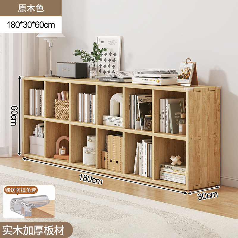 Estantería de madera maciza estante piso montado en la pared combinación celosía gabinete sala de estar de almacenamiento de pino estantería hogar corto