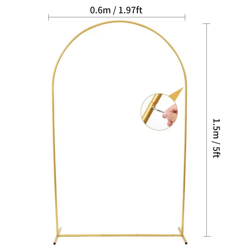 Accesorios de boda transfronterizos Soporte de arco de hierro forjado Fondo de escenario Marco de flores decorativo Arco de boda Marco de hierro cuadrado dorado