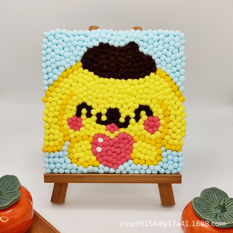 DIY ヘアボール絵画手作り材料パッケージクリエイティブ子供の漫画アニメーション装飾絵画ステッカー絵画屋台卸売|undefined