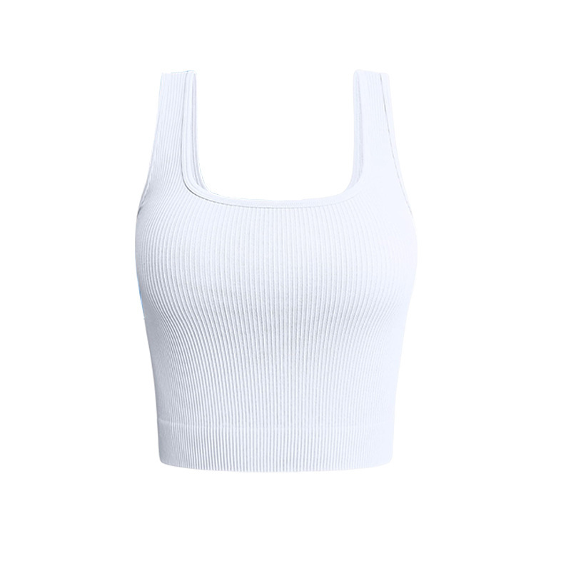 Yoga fitness chaleco sin almohadilla de pecho sola capa a prueba de golpes hilo desgaste interior desgaste exterior fitness yoga deportes ropa interior para mujeres