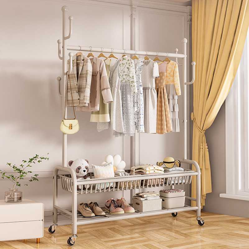 Percha de secado piso dormitorio balcón doméstico colgar ropa percha de sombrero plegable simple interior móvil barra de secado de ropa