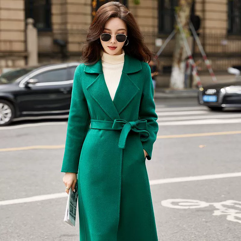 Длинное шерстяное пальто, куртка, средняя длина, slim fit