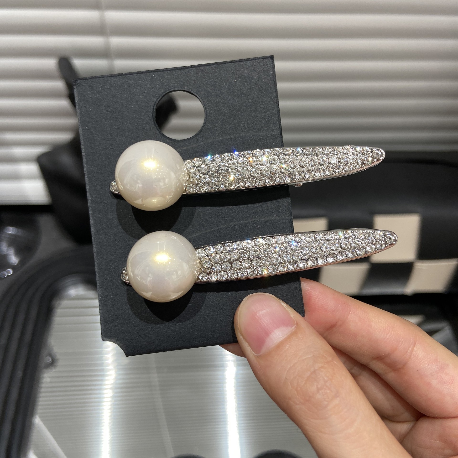 E3328 Spring/Summer New Style Super Sparkling Fairy-Like Temperament Full Rhinestone Beaded Bangs Side Hairpin with Korean-Style Sparkling Rhinestones