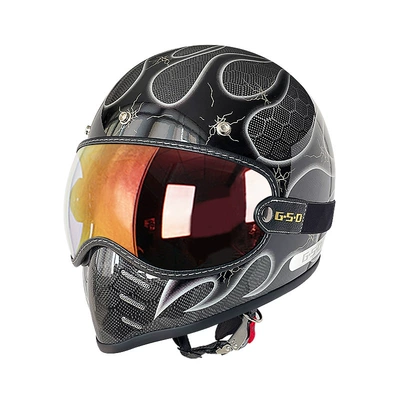 Motosiklet kaskı (dəbilqə) – and Women, Winter and All-Season Safety - dragon-pattern-silver-flame-color-mirror-m55-56