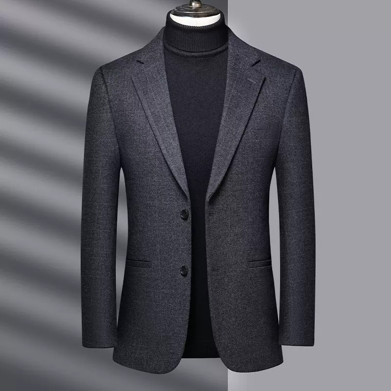 男士春秋新款西装外套青中年商务休闲帅气单西职业正装宴会礼服男