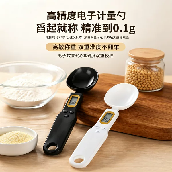Source factory electronic measuring spoon scale for kitchen baking, weighing spoon for pet food, portable electronic spoon scale for cross-border trade