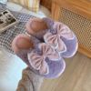 Winter slippers, keep warm non-slip footwear indoor platform for beloved with bow for pregnant, loose fit, wholesale
