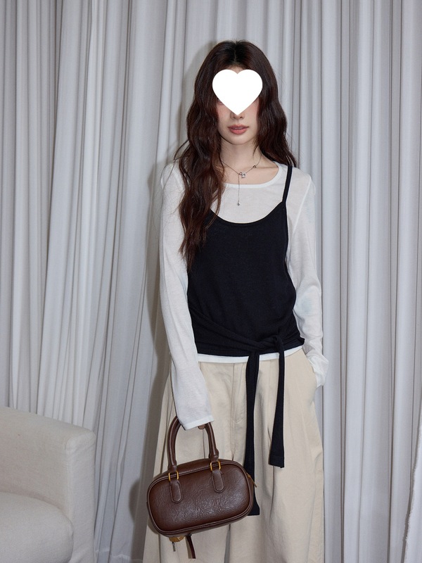 吵吵家慵懒高腰阔腿休闲裤子女秋高级感宽松垂感直筒拖地牛仔长裤|undefined