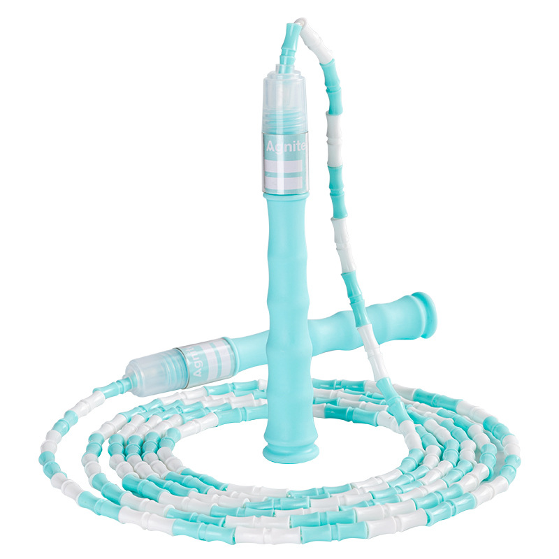 Jardín de infantes para niños con salto de cuerda de bambú, deporte de cuerda especial para niños con salto de cuerda ajustable