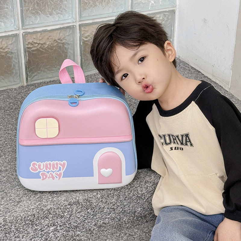 2025 nueva mochila infantil caricatura encantadora casa pequeña mochila para niños y niñas jardín de infantes bebé pequeña mochila de moda