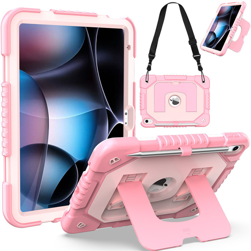 iPad 11th 2025 two-tone silicone PC stand tablet case Samsung A11 Plus strap anti-drop protective case iPad 11th 2025 two-tone silicone PC stand tablet case Samsung A11 Plus strap anti-drop protective case