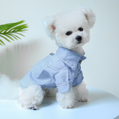 Pet circleペットリング犬猫服メーカー卸売りかわいいシンプルなdリングハンサムなカウボーイシャツ