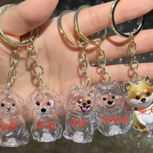 透明なかわいい子犬の毛収納ボックス記念コレクション子犬の毛収納キーホルダーペンダント装飾卸売|undefined