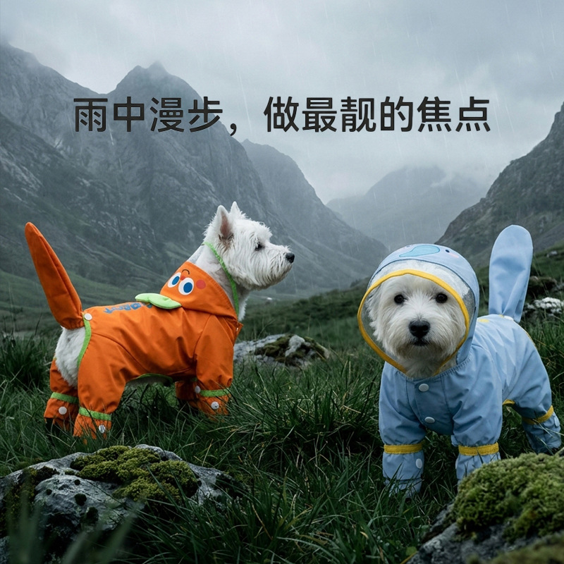 26 años de nuevo chaqueta de lluvia para perros cuatro patas impermeable todo incluido desmontable para caminar perros pequeños ropa de mascotas antisucia