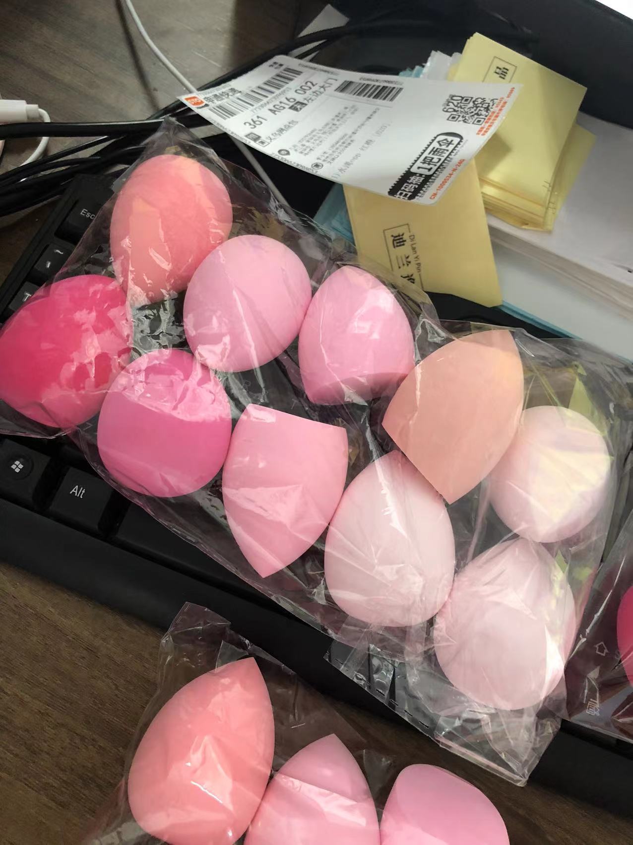 Conjunto de huevos de maquillaje transfronterizo super suave sin polvo de cosméticos almohadilla de aire polvo de doble uso esponja desechable