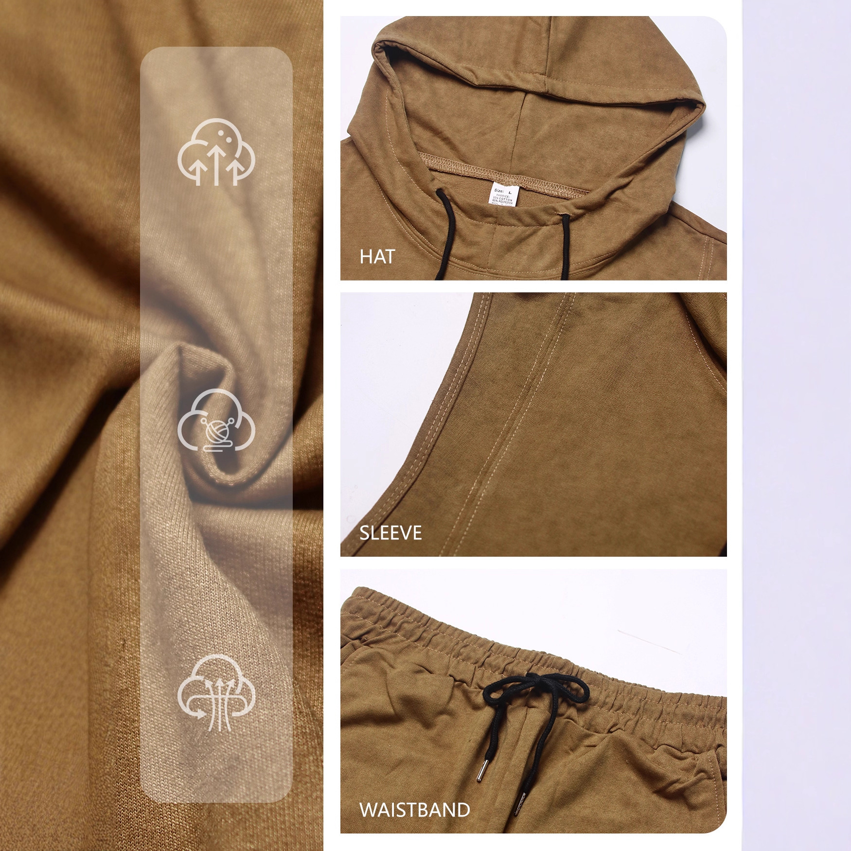 Nuevo transfronterizo Europa y América Amazon nuevo hacer vieja tendencia callejera pantalones deportivos casuales con capuz para hombres sin mangas suéter