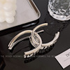 Advanced accessory, metal shark, big hairgrip, crab pin with letters, high-quality style, Chanel style