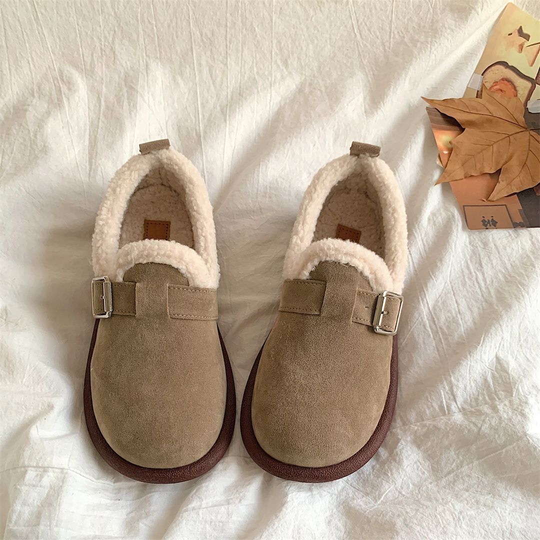 Bocken con una base suave de terciopelo de invierno retro calentamiento de los zapatos de algodón Bocken zapatos de comercio exterior al aire libre cómodos y resistentes al desgaste