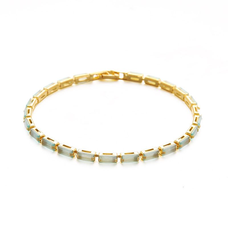 New Electroplated Zircon Rectangular Clasp Bracelet, Light Luxury High-end Feel, Fashionable Exquisite, Versatile And_voghion.com