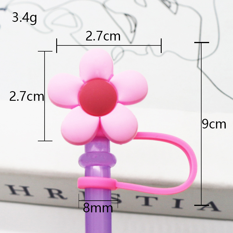 Tapa de paja Spot 7-8mm silicona linda mini muñeca parche tapón a prueba de polvo decoración de pajitas tapón a prueba de polvo