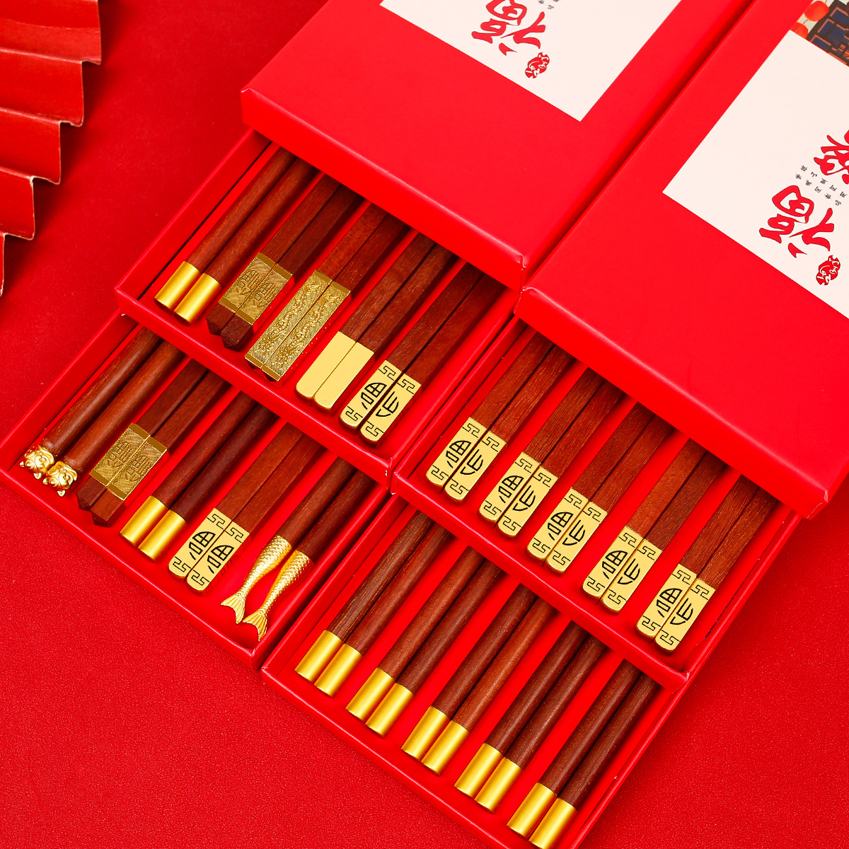 2025 nuevo estilo de madera de ala de pollo, palillos de comida, madera maciza para el hogar, una persona, palillos, caja de regalo, sin pintura, sin cera, antideslizante