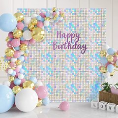 30 * 30cm角型スパンコール風動板透明風動ボタン板誕生日パーティー背景壁装飾広告壁