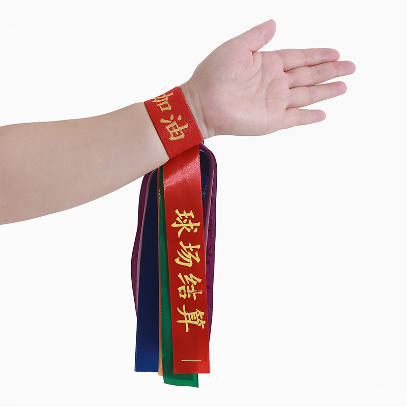 Football event cheerleader wrist ribbons, stadium cheering support streamers, wristbands for primary and secondary school football competition performances