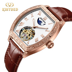 KINYUED business mechanical watch fully automatic mechanical watch multifunctional men's watch hollow barrel style men's watch