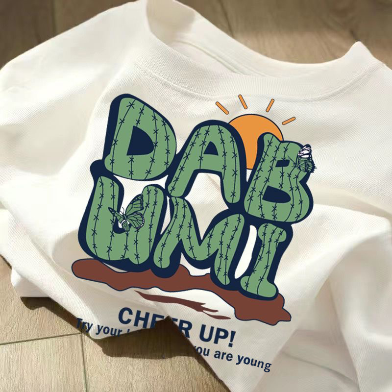 Cherry Maruko de manga corta imprimió la camiseta de manga corta delgada de moda de estilo coreano de moda de las mujeres de la camiseta blanca