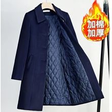 黑色毛呢外套女秋冬职业装气质女神范呢子大衣银行酒店休闲服加厚