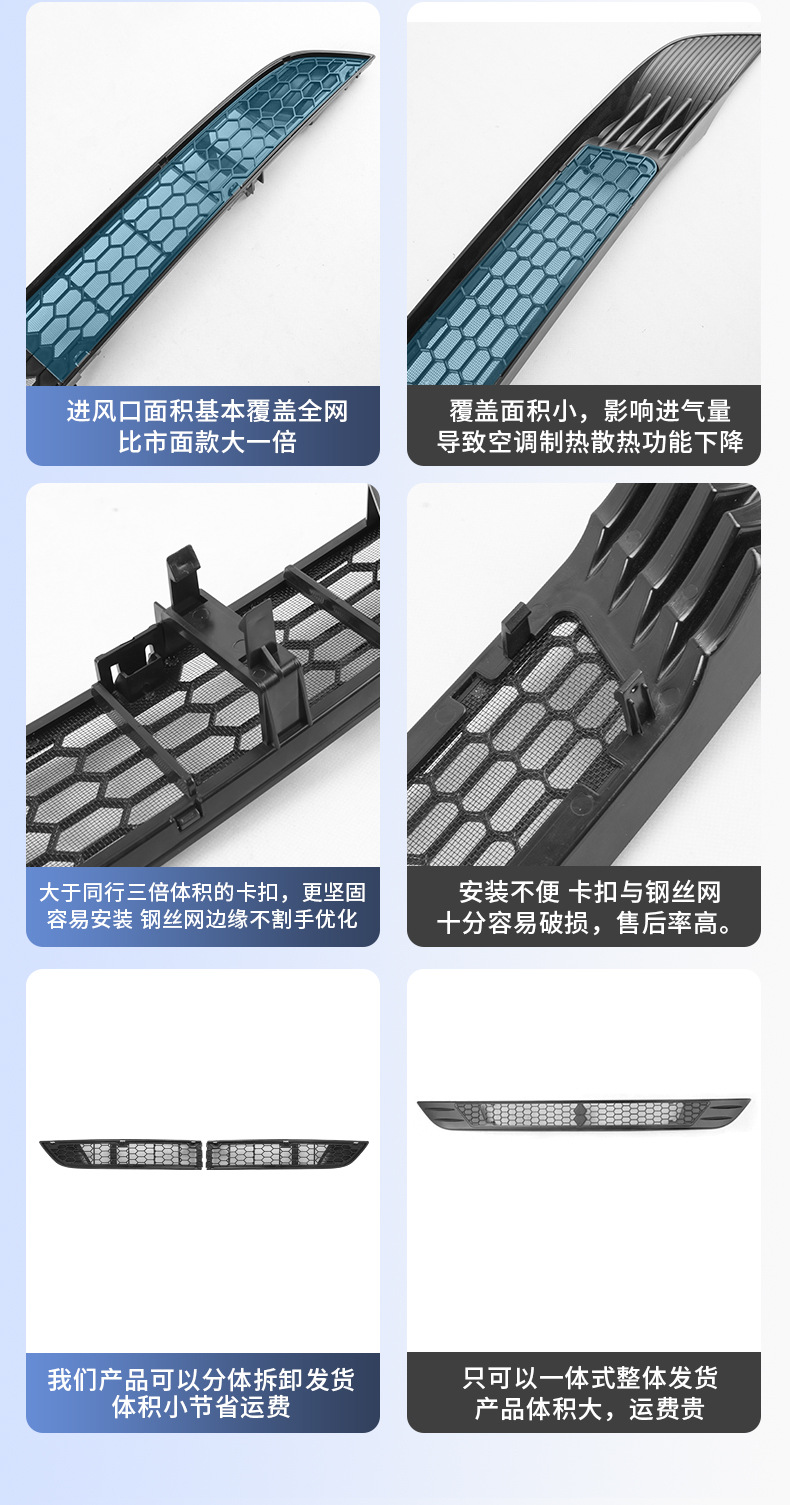 Suitable for Tesla Model Y Insect Screen, Model 3 Water Barrier, Detachable Button Quick-Release Accessories, Cross-Border Wholesale