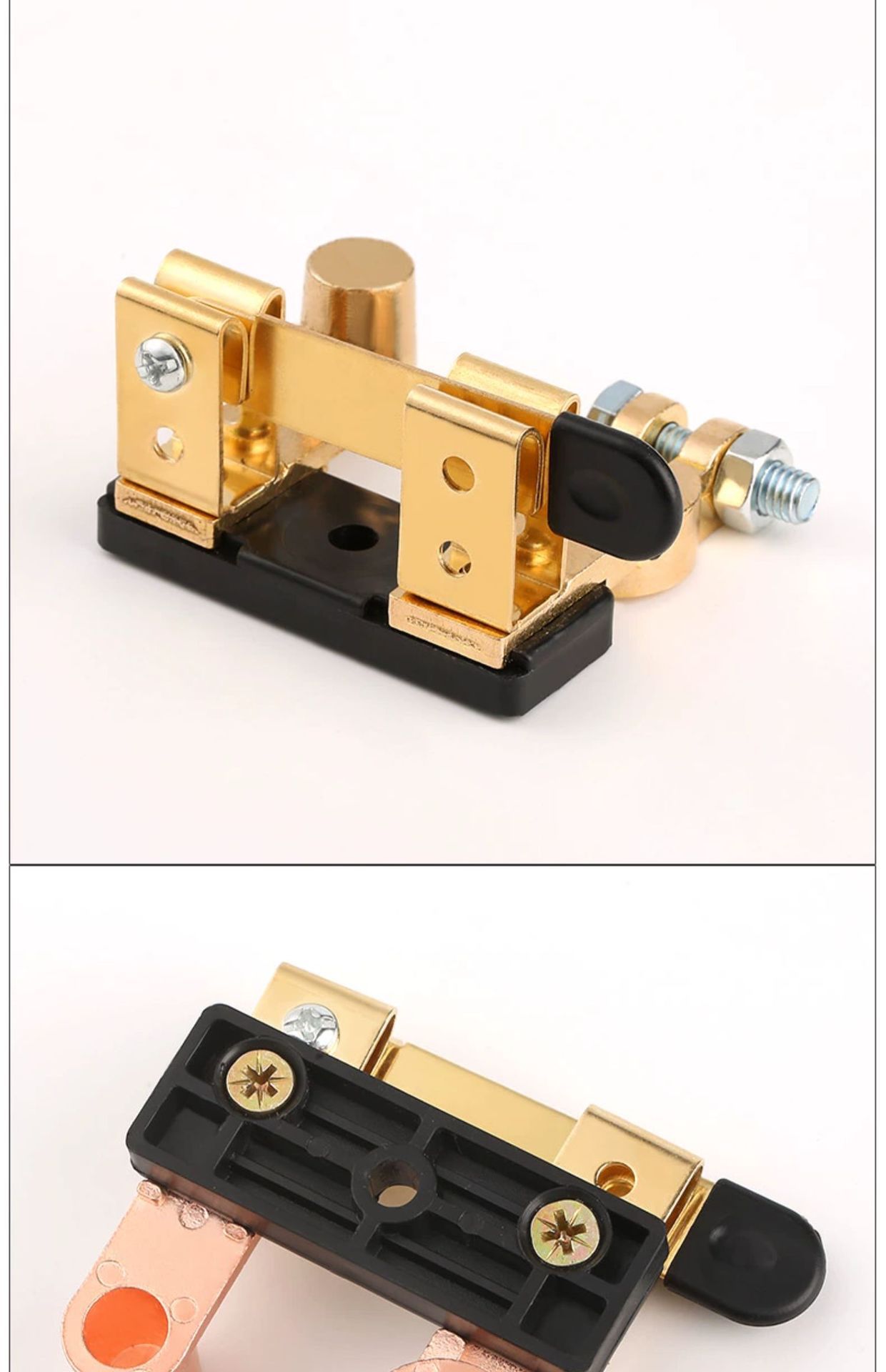 Car battery power-off switch pure copper positive and negative universal leak-proof knife switch leak-proof modified brass main brake