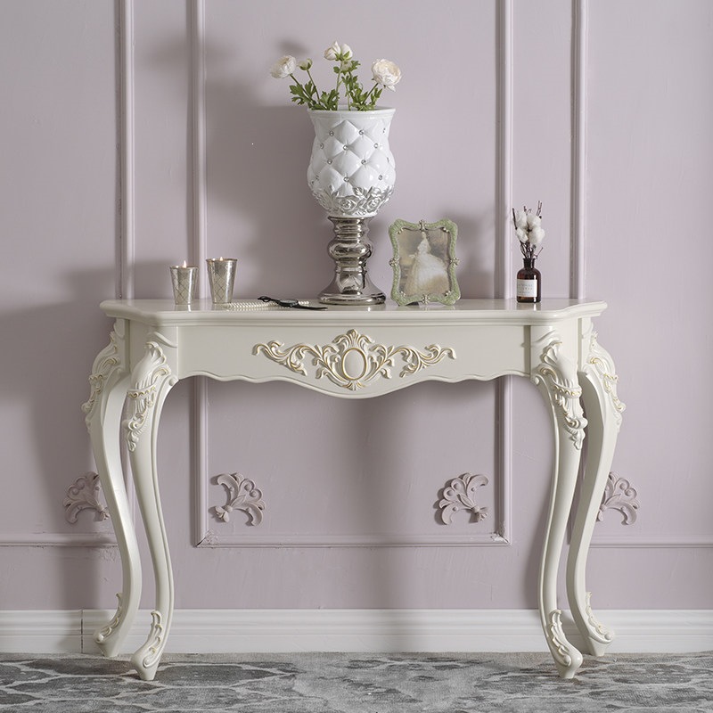 European-Style Entryway Table, Entryway Cabinet, Stylish Wall-Mounted Table, Semi-Circular Entryway Console, Decorative Table, Minimalist Foyer Cabinet Design