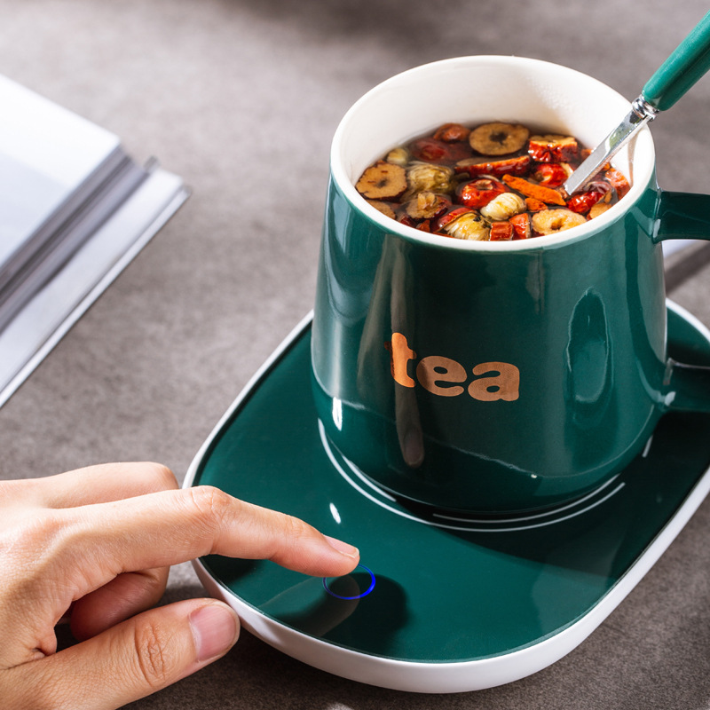 55 grados Taza de temperatura constante Taza de cerámica de aluminio Taza de café Taza de aislamiento de calor Taza de agua plana Taza de agua mayorista