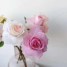 【比真花还真！】仿真保湿肉粉色玫瑰假花花艺中号拍照道具单枝