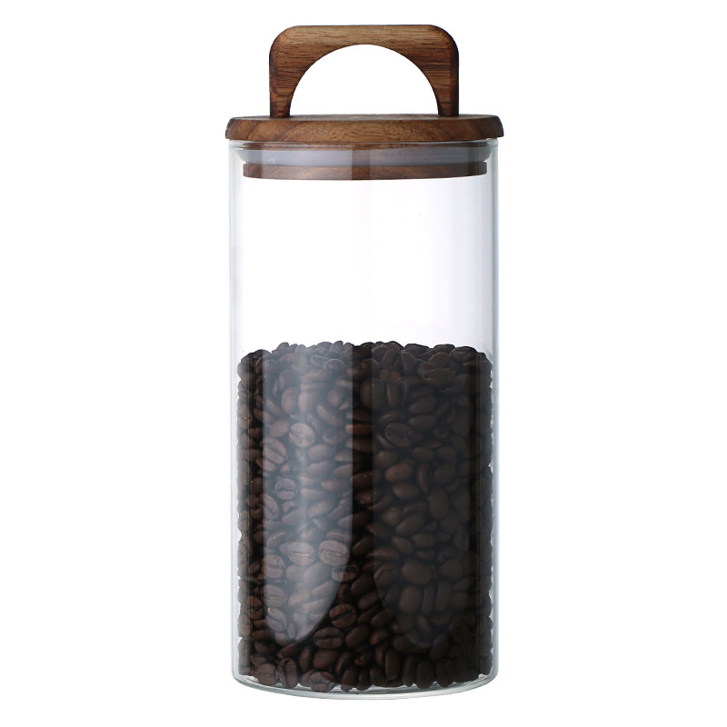 Nuevo frasco de vidrio portátil para café en polvo, frasco de almacenamiento de cocina sellado, frasco transparente para almacenar granos de café