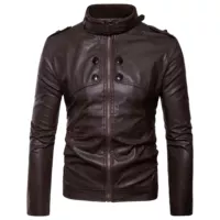 Внешняя торговля ebay Европейская и американская британская мужская мотоциклетная кожаная куртка с воротником-стойкой Корейский стиль тонкая мужская кожаная куртка Y95