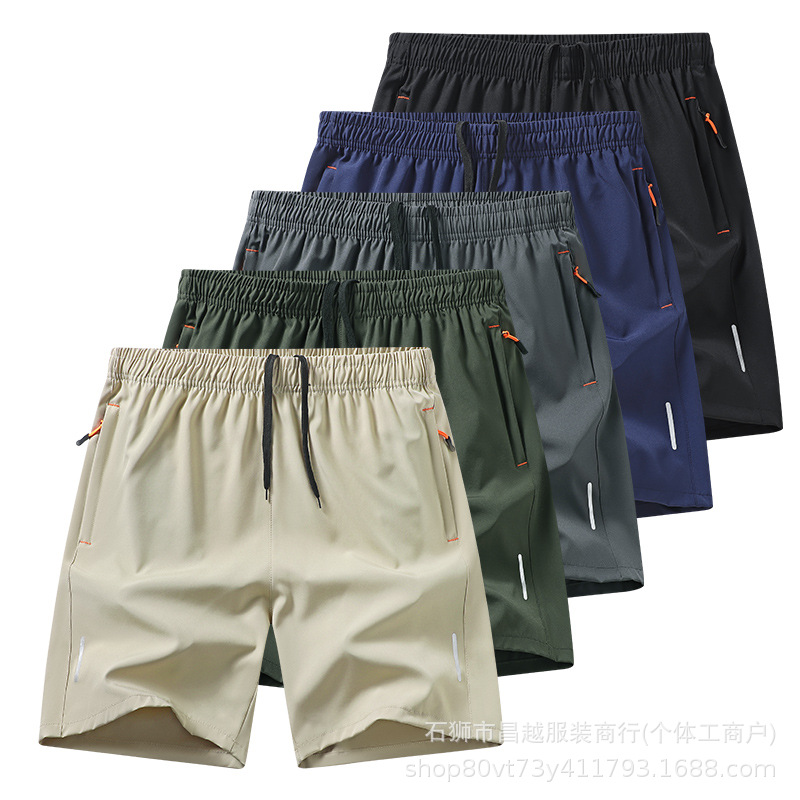 Cross-Border European Size Men's Plus-Size Shorts, Summer Thin Running Sports Loose-Fitting Five-Point Pants, Casual Sleepwear, Beach Shorts