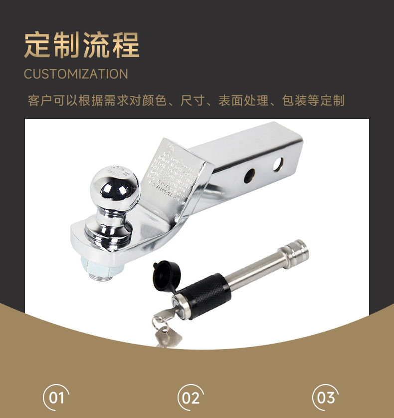 Cross-Border Manufacturer Trailer Arm Towing Hook American-Style Square Mouth Off-Road Vehicle Modification Accessories with Ball Head
