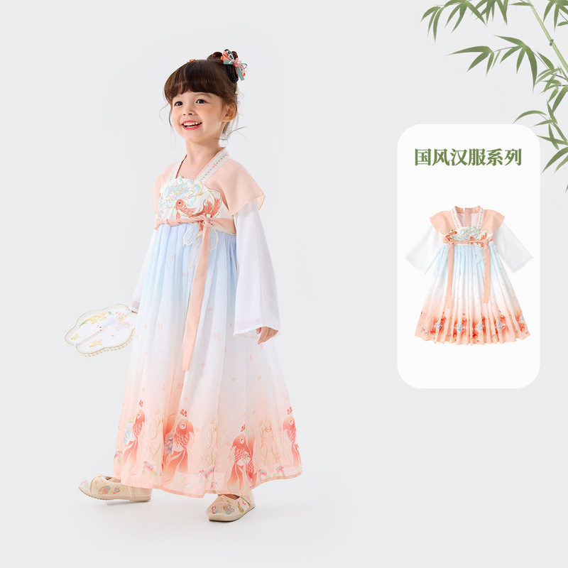 嘟嘟家童装女童汉服秋季女孩演出服女宝国风裙子宝宝连衣裙洋气|undefined