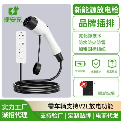New Energy Vehicle Portable Outdoor Charging Gun and Power Adapter, National Standard Byd External 16A Power Strip (Elektrikli avtomobil şarj stansiyaları) - multi-position-16a-power-strip-discharge-gun1mcomes-with-storage-bag
