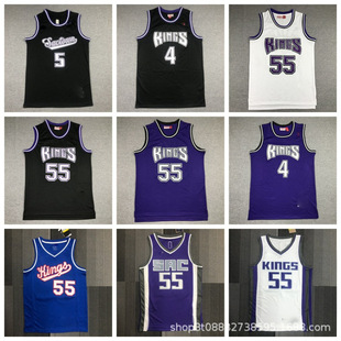 American Basketball Uniform Kings Williams No. 55 Retro Fox No. 5 Weber Basketball Vest Training Uniform