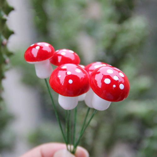 Moss micro-landscape ornaments red foam mushroom accessories DIY assembly small ornaments toys mushroom accessories