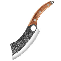 Home stainless steel kitchen knife, hand-forged vegetable and meat cutting knife, slaughterhouse knife for pigs, cattle, and sheep, butchery small knife