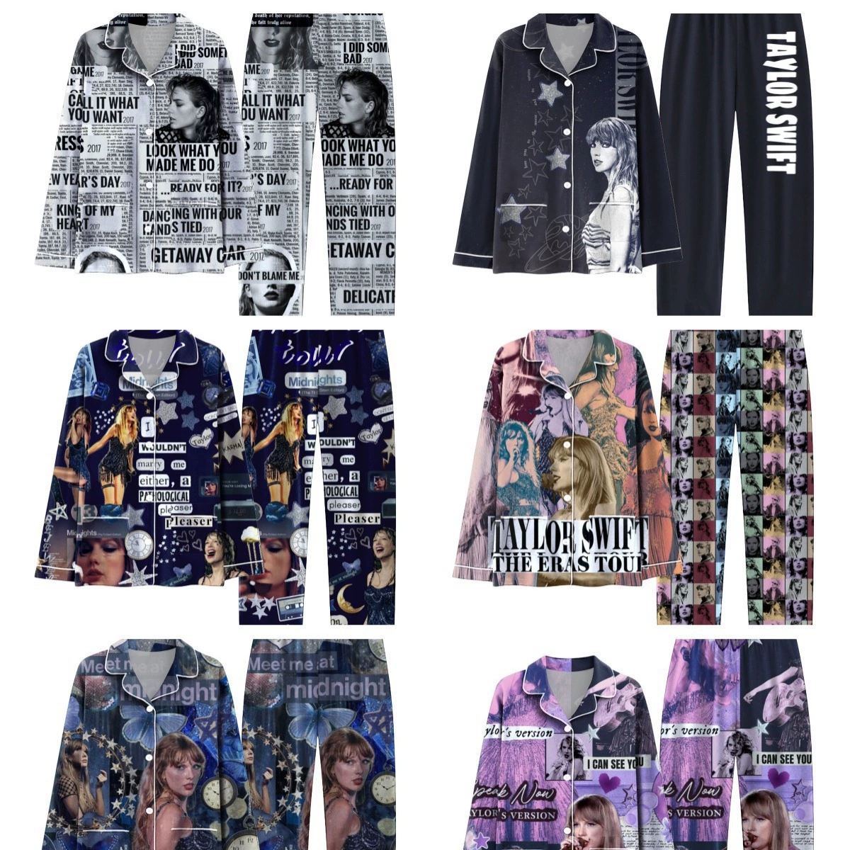 Трансграничная мода 3D печать большого размера темперамент плесень звезда модель Тейлор с длинными рукавами пижамы набор pod на заказ