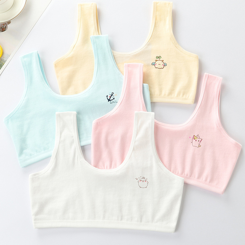 Girls' Underwear Students at the Beginning of Development High School Students No Steel Ring Double Bra Girls' Sling Big Children's Vest Girls' Underwear Students at the Beginning of Development High School Students No Steel Ring Double Bra Girls' Sling Big Children's Vest