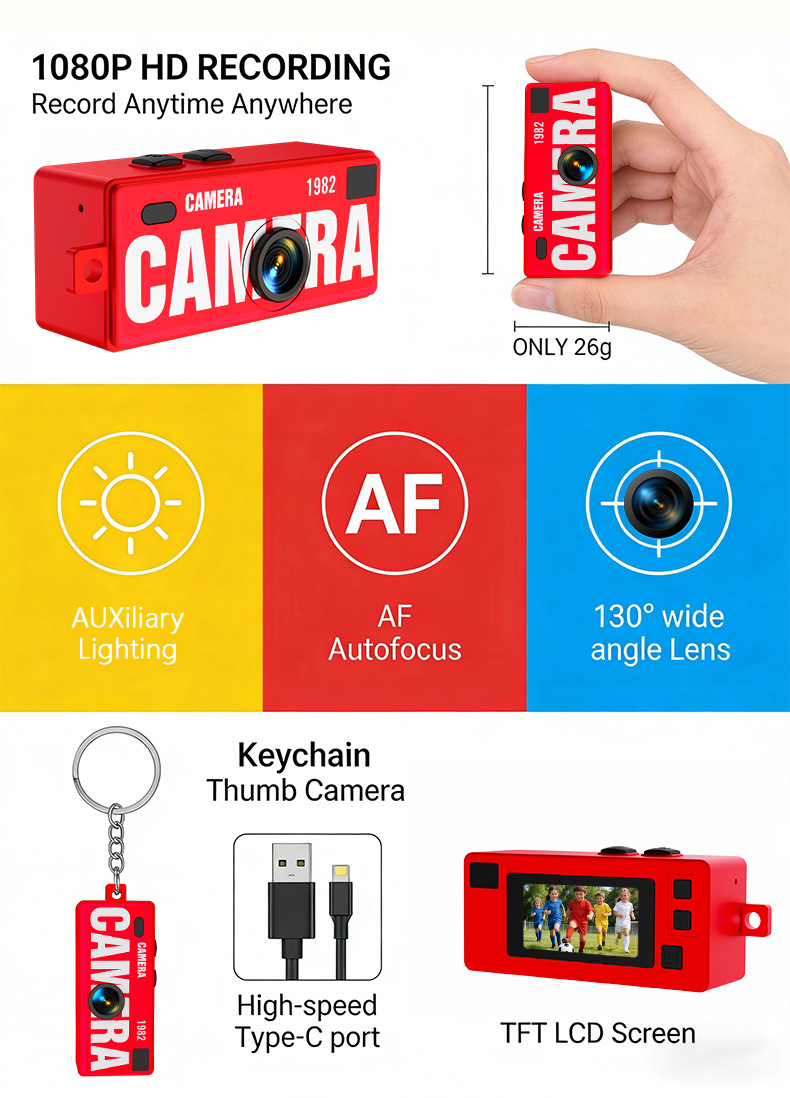 Retro mini pocket-kamera med filter för resor_voghion.com