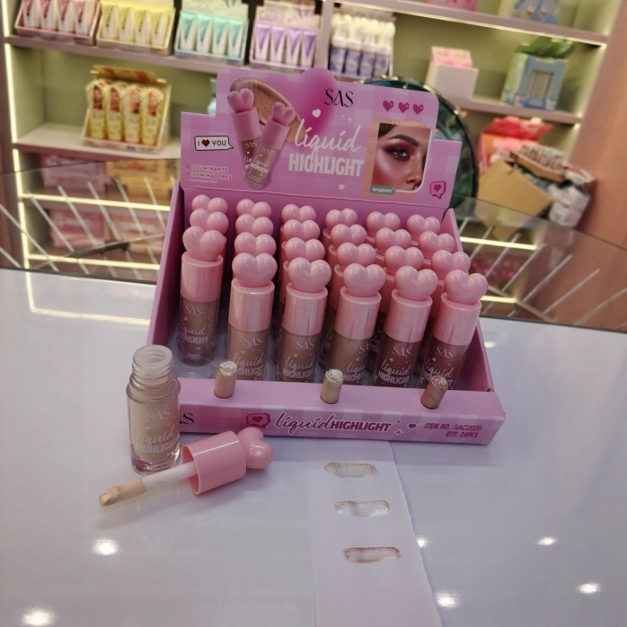 (caja de exhibición) SAS venta caliente transfronteriza líquido brillante, hidratante, reparador de belleza, rojo brillante al por mayor SAC202A + B