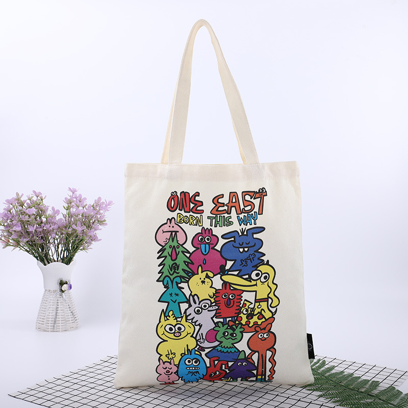 厂家直供彩色手提帆布袋学生斜跨棉布袋印花广告购物袋子可批发