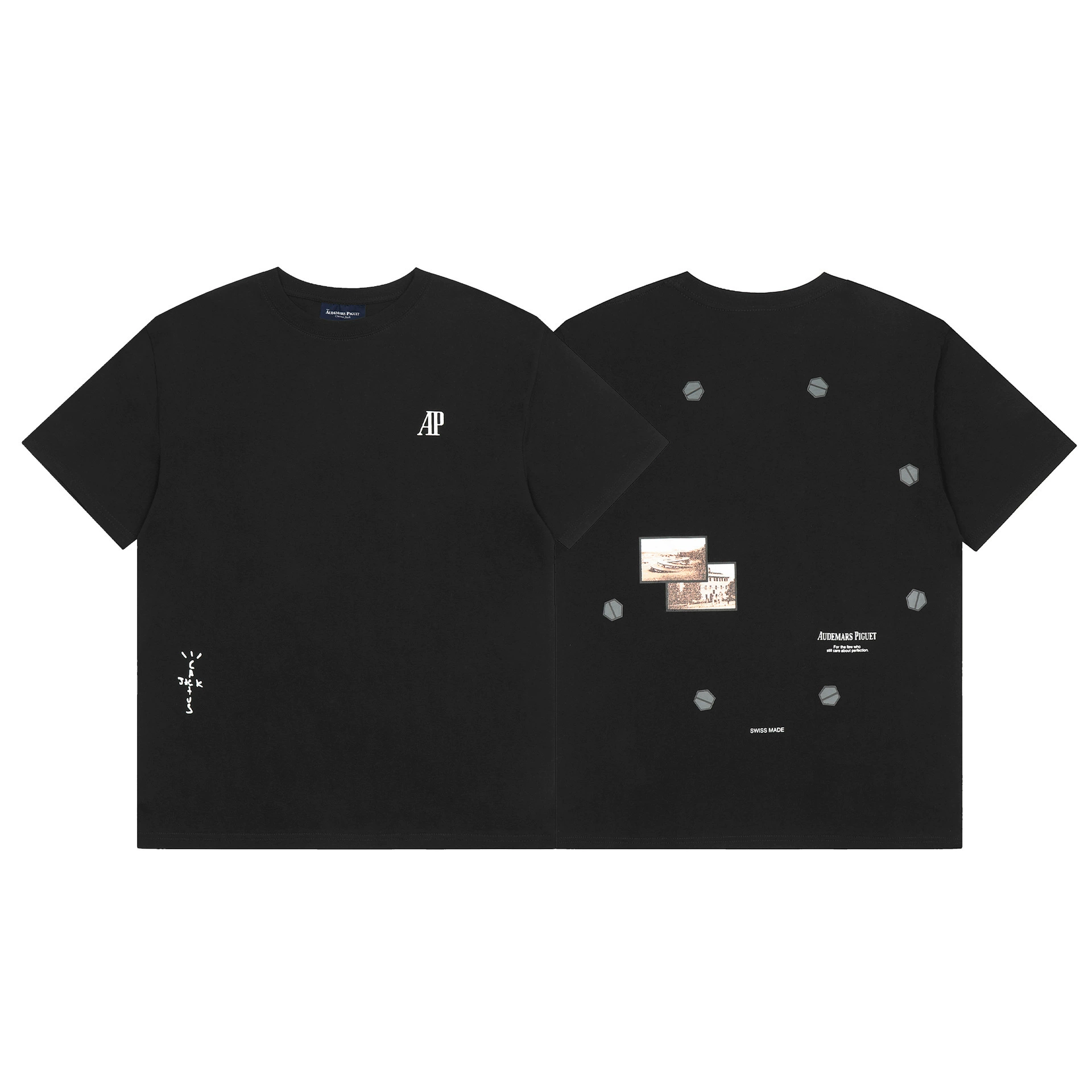 Travis Scott Cactus Jack рисунок на принте повседневная футболка с короткими рукавами свободная